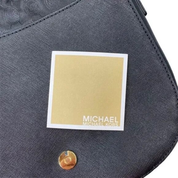 MICHAEL KORS HAMILTON GENUINE LEATHER BLACK LARGE MESSENGER BAG-LIKE NEW - Picture 5 of 13